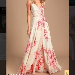 Lulu’s Floral Wrap Dress with silk lining